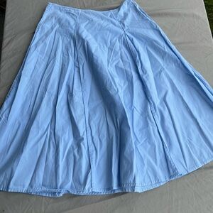 Armani Exchange Blue Midi A-Line Pleated Skirt
